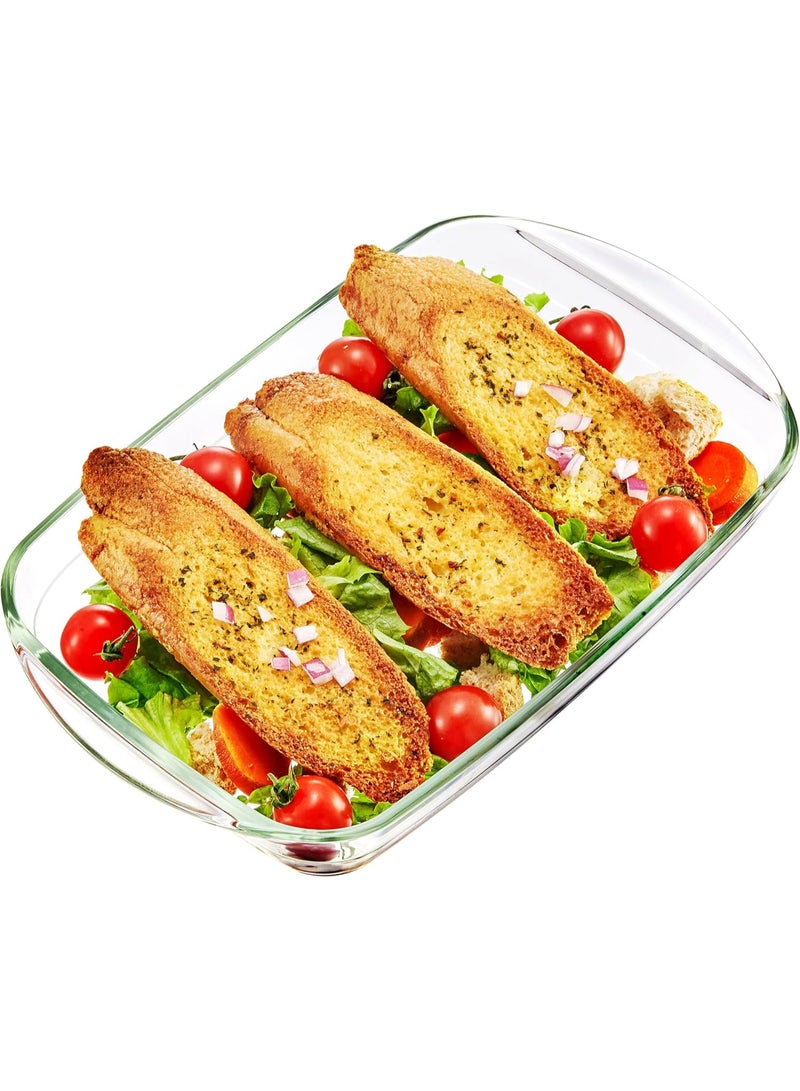 أوركيد صينية خبز مستطيلة من زجاج البوروسيليكات سعة 2 لتر من أوركيد نيوفلام، طبق فرن وأداة خبز آمنة للاستخدام في الميكروويف لتحضير اللازانيا، طبق تحميص زجاجي، أواني طهي الكاسرول، طبق خبز وصينية تقديم. - Image 2